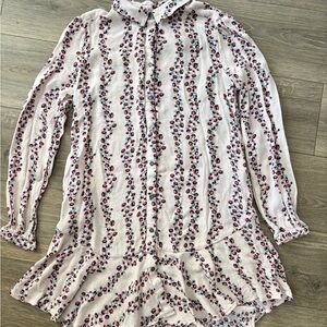 FREE PEOPLE Floral Button-Up Dress Sz L